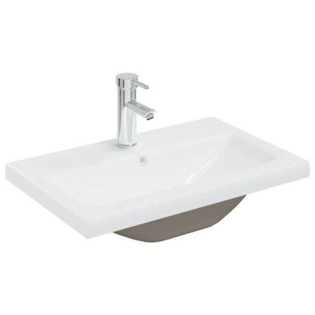 vidaXL Inbouwwastafel met kraan 61x39x18 cm keramiek wit afbeelding2 - 1