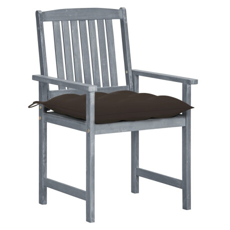 vidaXL Tuinstoelen 4 st met kussens massief acaciahout grijs afbeelding2 - 1