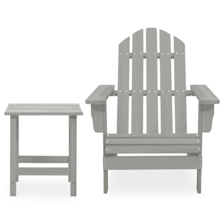 vidaXL Tuinstoel Adirondack met tafel massief vurenhout grijs afbeelding2 - 1