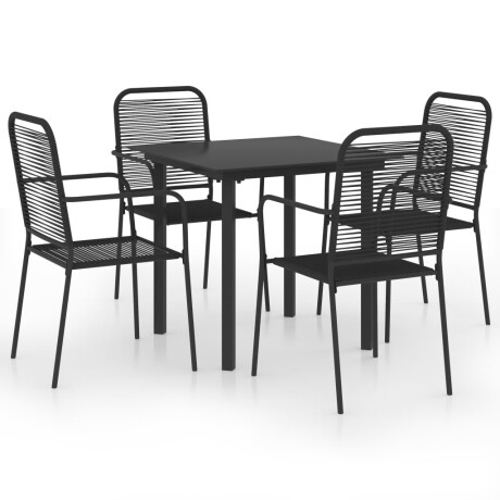 vidaXL 5-delige Tuinset glas en staal zwart afbeelding2 - 1