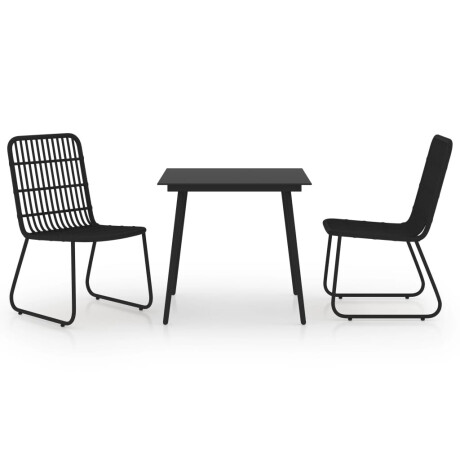 vidaXL 3-delige Tuinset poly rattan en glas afbeelding2 - 1