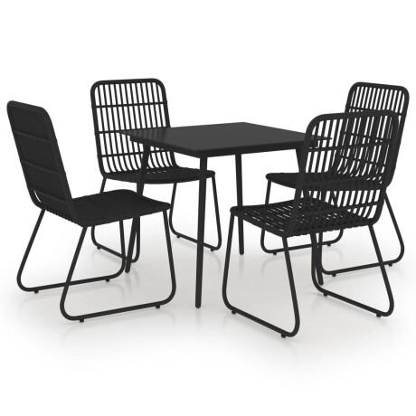 vidaXL 5-delige Tuinset poly rattan en glas afbeelding2 - 1