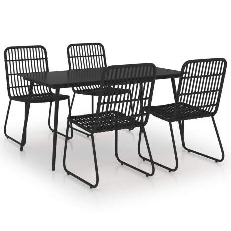 vidaXL 5-delige Tuinset poly rattan en glas afbeelding2 - 1