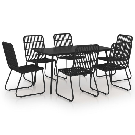 vidaXL 7-delige Tuinset poly rattan en glas afbeelding2 - 1