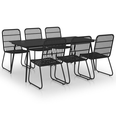 vidaXL 7-delige Tuinset poly rattan en glas afbeelding2 - 1