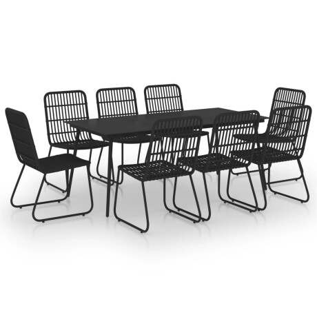 vidaXL 9-delige Tuinset poly rattan en glas afbeelding2 - 1