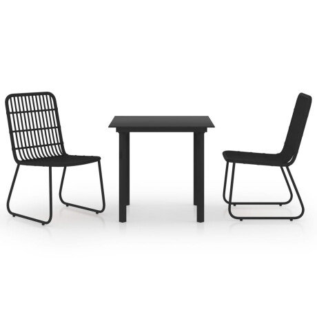 vidaXL 3-delige Tuinset poly rattan en glas afbeelding2 - 1