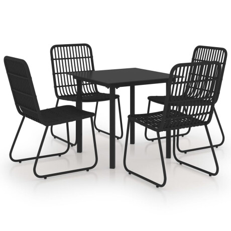 vidaXL 5-delige Tuinset poly rattan en glas afbeelding2 - 1