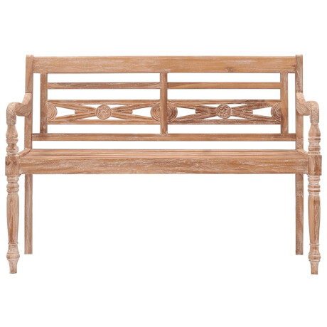 vidaXL Bankje Batavia 120 cm massief teakhout met whitewash afwerking afbeelding2 - 1