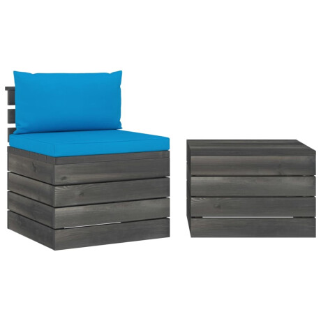 vidaXL 2-delige Loungeset met kussens pallet massief grenenhout afbeelding2 - 1
