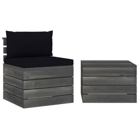 vidaXL 2-delige Loungeset met kussens pallet massief grenenhout afbeelding2 - 1