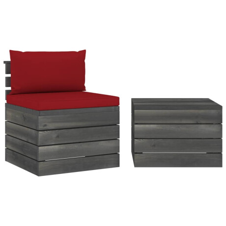 vidaXL 2-delige Loungeset met kussens pallet massief grenenhout afbeelding2 - 1