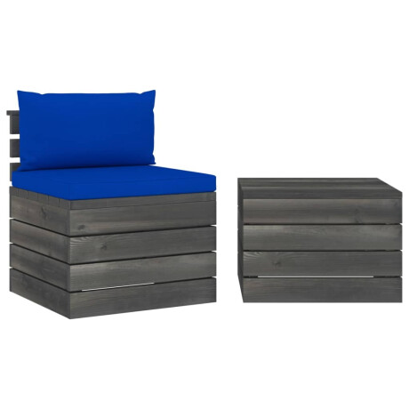 vidaXL 2-delige Loungeset met kussens pallet massief grenenhout afbeelding2 - 1