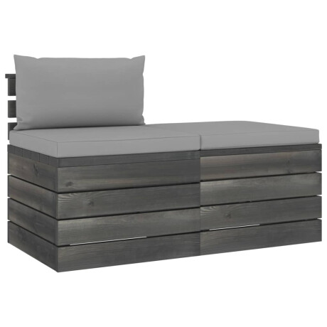 vidaXL 2-delige Loungeset met kussens pallet massief grenenhout afbeelding2 - 1