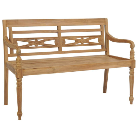vidaXL Bank Batavia met blauw kussen 120 cm massief teakhout afbeelding2 - 1