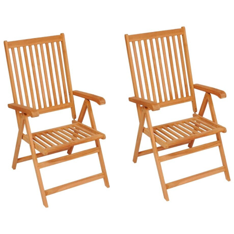 vidaXL Tuinstoelen 2 st met rode kussens massief teakhout afbeelding2 - 1