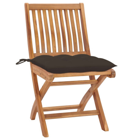 vidaXL Tuinstoelen 2 st met taupe kussens massief teakhout afbeelding2 - 1