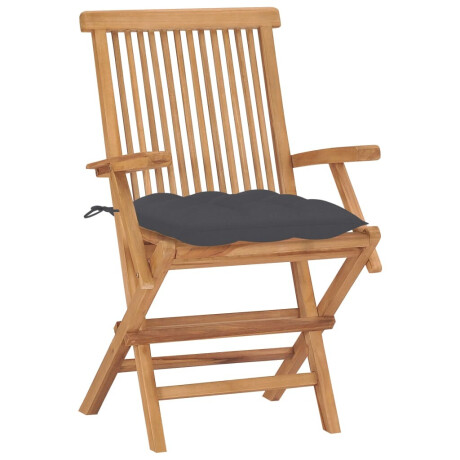 vidaXL Tuinstoelen 2 st met antracietkleurige kussens massief teakhout afbeelding2 - 1