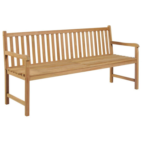 vidaXL Tuinbank met groen kussen 175 cm massief teakhout afbeelding2 - 1