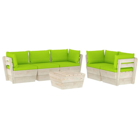 vidaXL 6-delige Loungeset met kussens pallet vurenhout afbeelding2 - 1