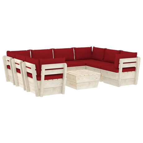 vidaXL 9-delige Loungeset met kussens pallet vurenhout afbeelding2 - 1