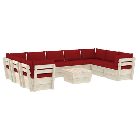vidaXL 10-delige Loungeset met kussens pallet vurenhout afbeelding2 - 1