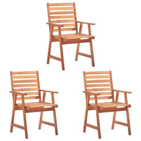 vidaXL Tuinstoelen 3 st met kussens massief acaciahout afbeelding2 - 1