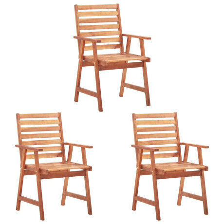 vidaXL Tuinstoelen 3 st met kussens massief acaciahout afbeelding2 - 1