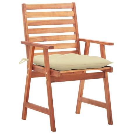vidaXL Tuinstoelen 3 st met kussens massief acaciahout afbeelding2 - 1