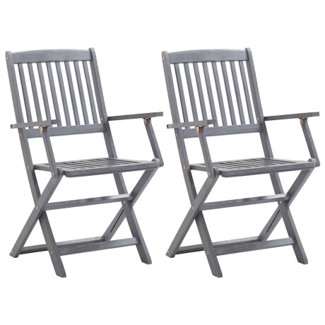 vidaXL Tuinstoelen 2 st inklapbaar met kussens massief acaciahout afbeelding2 - 1