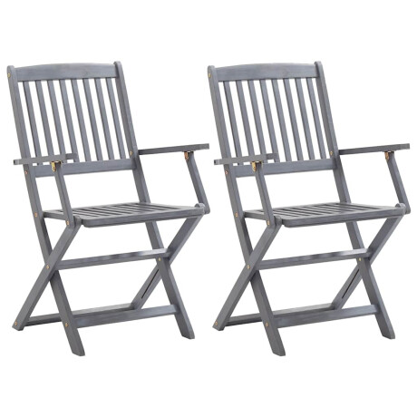 vidaXL Tuinstoelen 2 st inklapbaar met kussens massief acaciahout afbeelding2 - 1