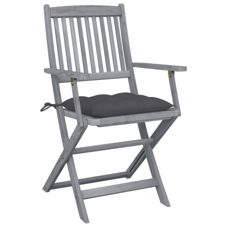 vidaXL Tuinstoelen 2 st inklapbaar met kussens massief acaciahout afbeelding2 - 1