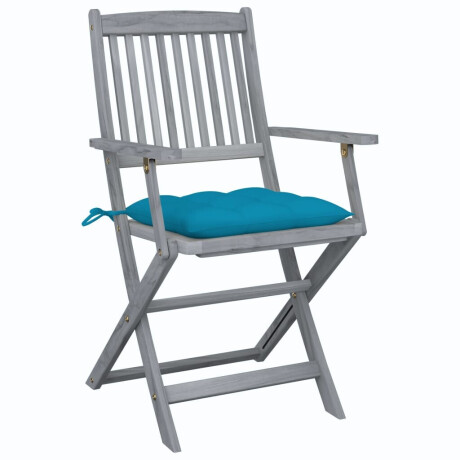 vidaXL Tuinstoelen 2 st inklapbaar met kussens massief acaciahout afbeelding2 - 1