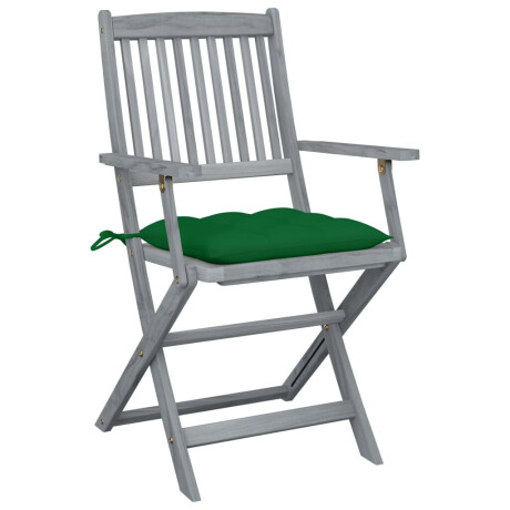 vidaXL Tuinstoelen 2 st inklapbaar met kussens massief acaciahout afbeelding2 - 1