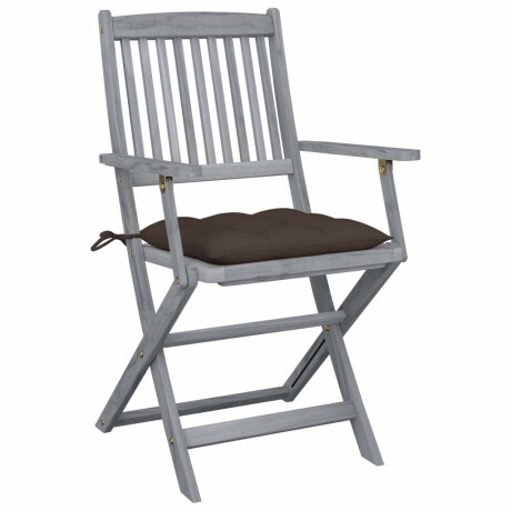 vidaXL Tuinstoelen 2 st inklapbaar met kussens massief acaciahout afbeelding2 - 1
