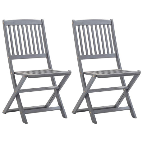 vidaXL Tuinstoelen 2 st inklapbaar met kussens massief acaciahout afbeelding2 - 1