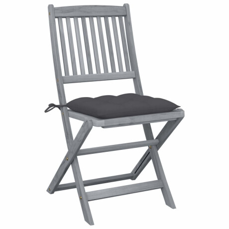 vidaXL Tuinstoelen 2 st inklapbaar met kussens massief acaciahout afbeelding2 - 1