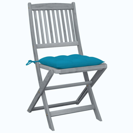 vidaXL Tuinstoelen 2 st inklapbaar met kussens massief acaciahout afbeelding2 - 1