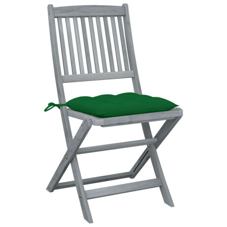 vidaXL Tuinstoelen 2 st inklapbaar met kussens massief acaciahout afbeelding2 - 1