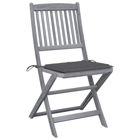vidaXL Tuinstoelen 4 st inklapbaar met kussens massief acaciahout afbeelding2 - 1