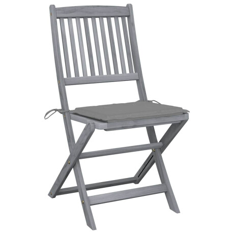 vidaXL Tuinstoelen 4 st inklapbaar met kussens massief acaciahout afbeelding2 - 1