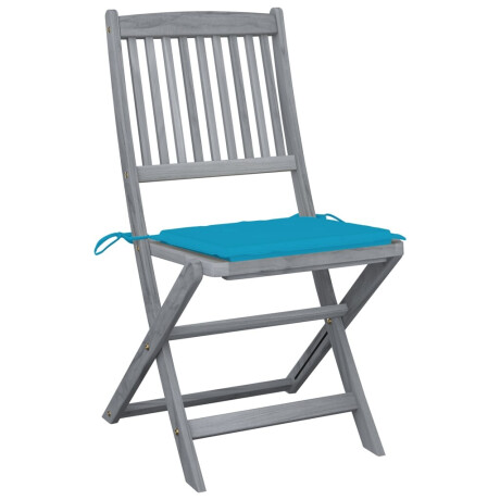 vidaXL Tuinstoelen 4 st inklapbaar met kussens massief acaciahout afbeelding2 - 1