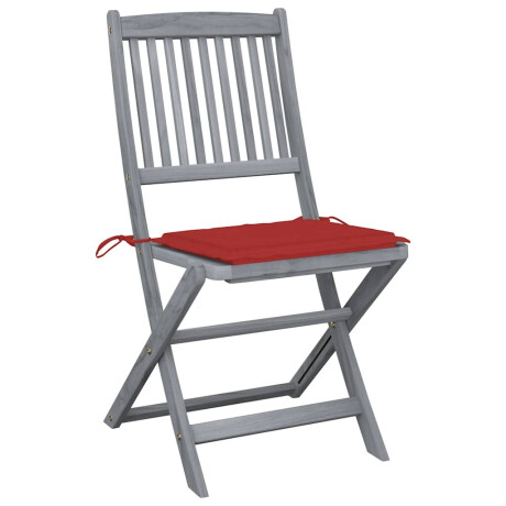 vidaXL Tuinstoelen 4 st inklapbaar met kussens massief acaciahout afbeelding2 - 1
