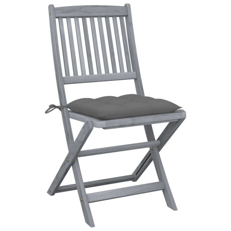 vidaXL Tuinstoelen 4 st inklapbaar met kussens massief acaciahout afbeelding2 - 1