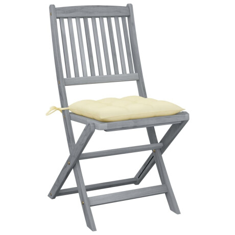 vidaXL Tuinstoelen 4 st inklapbaar met kussens massief acaciahout afbeelding2 - 1