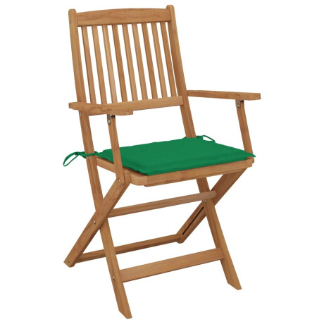 vidaXL Tuinstoelen 2 st inklapbaar met kussens massief acaciahout afbeelding2 - 1