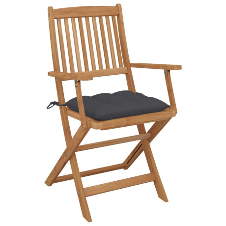 vidaXL Tuinstoelen 4 st inklapbaar met kussens massief acaciahout afbeelding2 - 1
