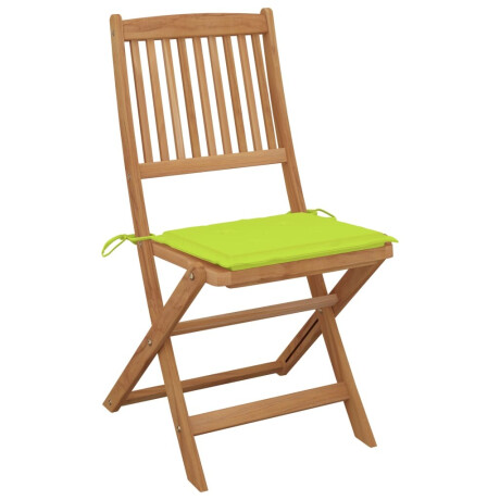 vidaXL Tuinstoelen 2 st inklapbaar met kussens massief acaciahout afbeelding2 - 1