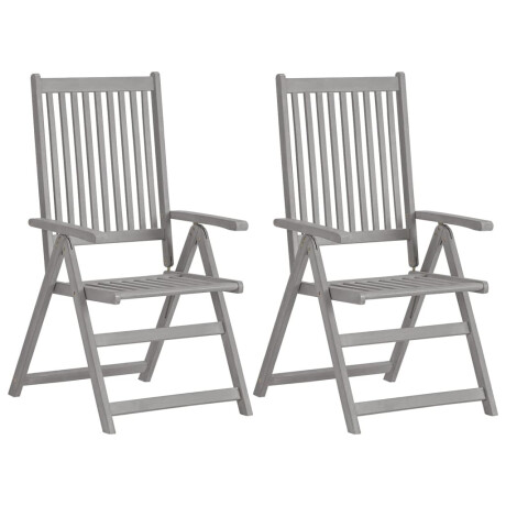 vidaXL Tuinstoelen 2 st verstelbaar met kussens massief acaciahout afbeelding2 - 1