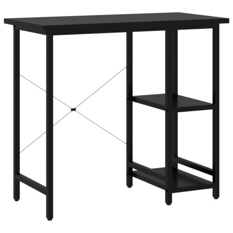 vidaXL Computerbureau 80x40x72 cm MDF en metaal zwart afbeelding2 - 1